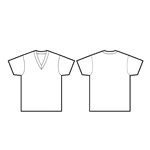 Menswear Classic Tee Tshirt T-shirt T Shirt VNeck V Neck Flat Spec Sketches Technical Fashion Drawing
